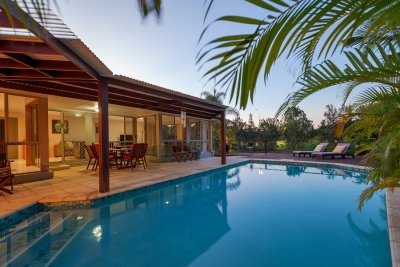 Swimming Pool in backyard